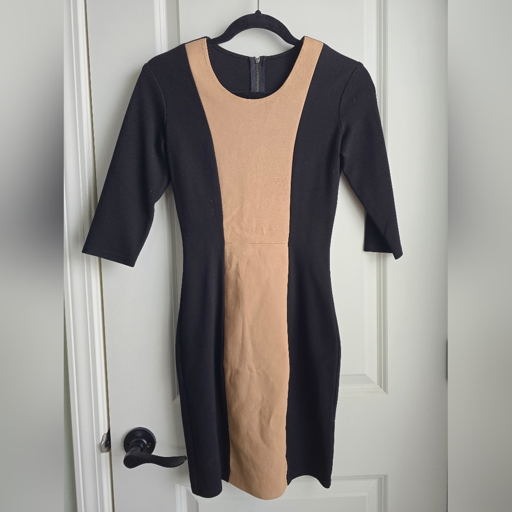 Mason Leather Black and Tan Dress